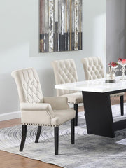 ALANA VELVET UPHOLSTERED DINING ARM CHAIR SAND
