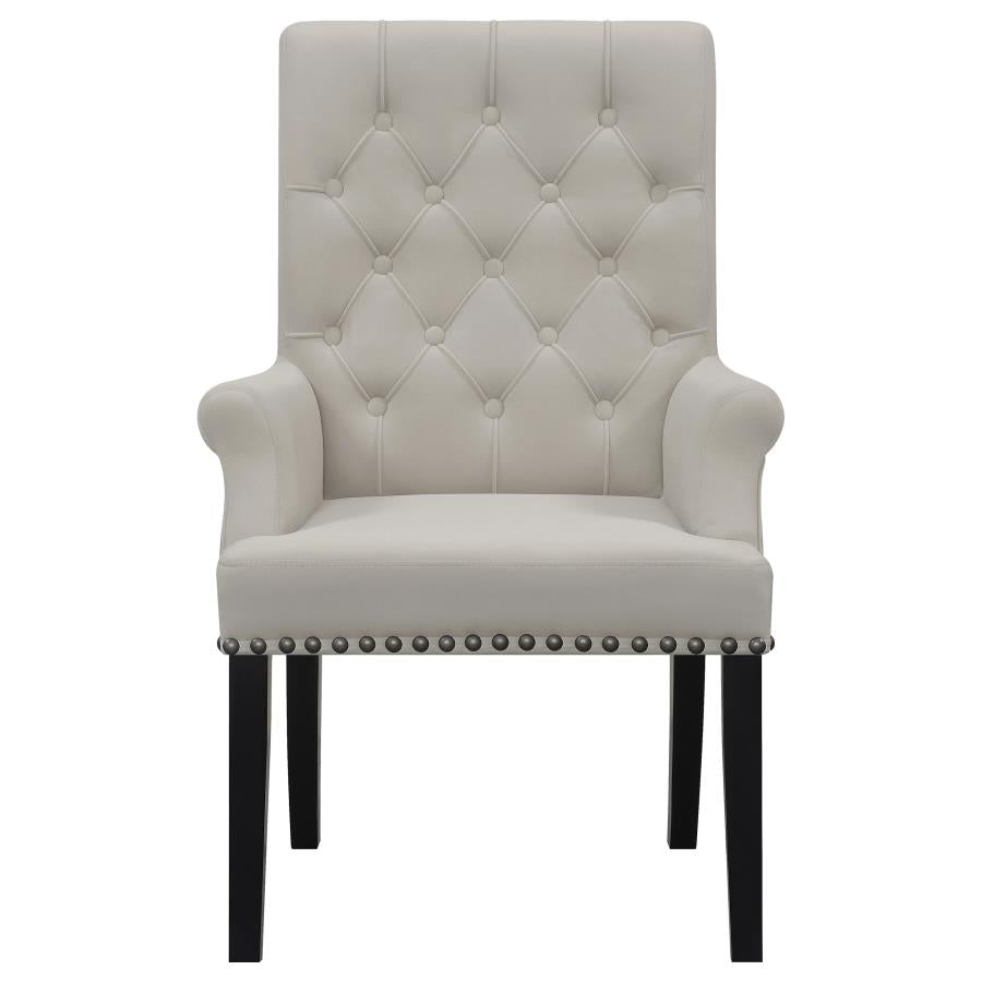 ALANA VELVET UPHOLSTERED DINING ARM CHAIR SAND