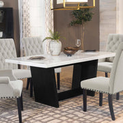 OSBORNE 72-INCH MARBLE TOP DINING TABLE RUSTIC ESPRESSO