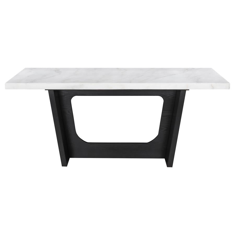 OSBORNE 72-INCH MARBLE TOP DINING TABLE RUSTIC ESPRESSO