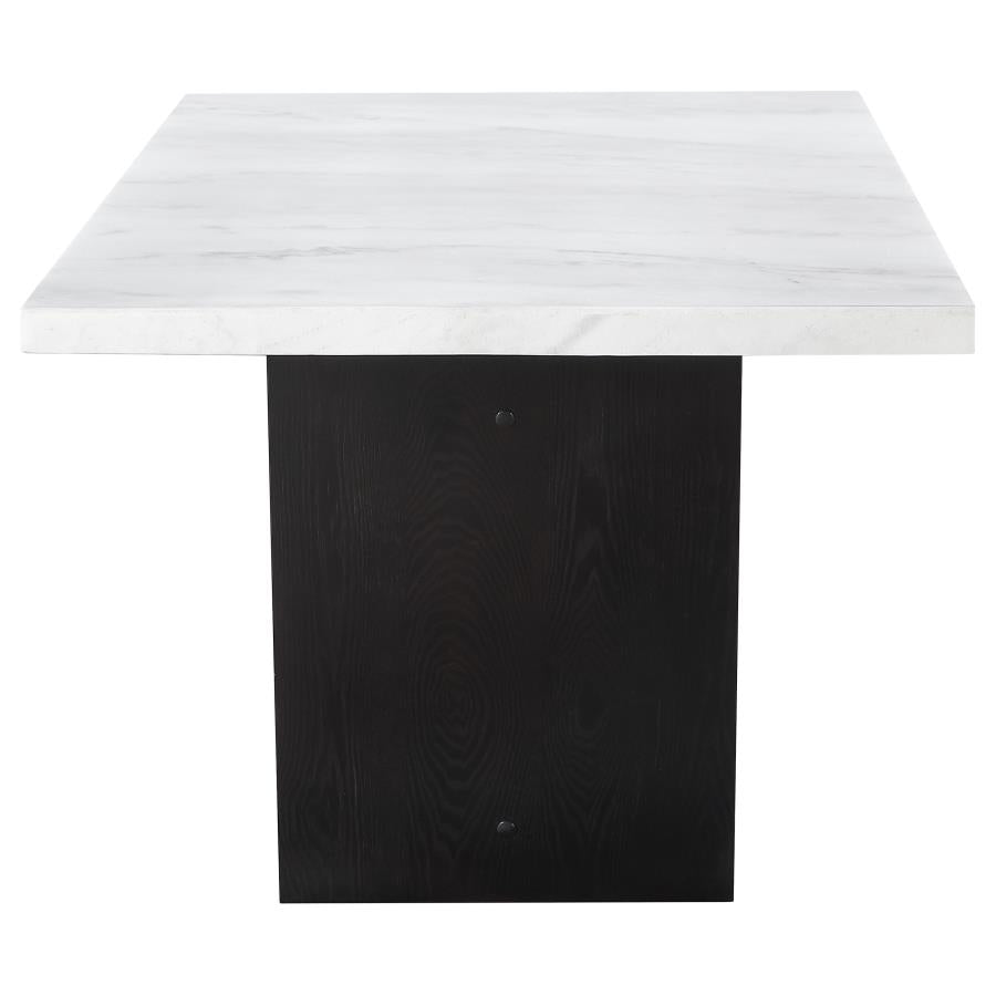 OSBORNE 72-INCH MARBLE TOP DINING TABLE RUSTIC ESPRESSO