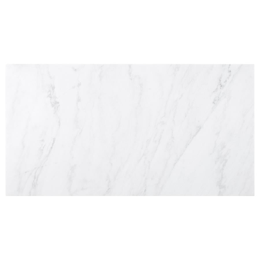 OSBORNE 72-INCH MARBLE TOP DINING TABLE RUSTIC ESPRESSO