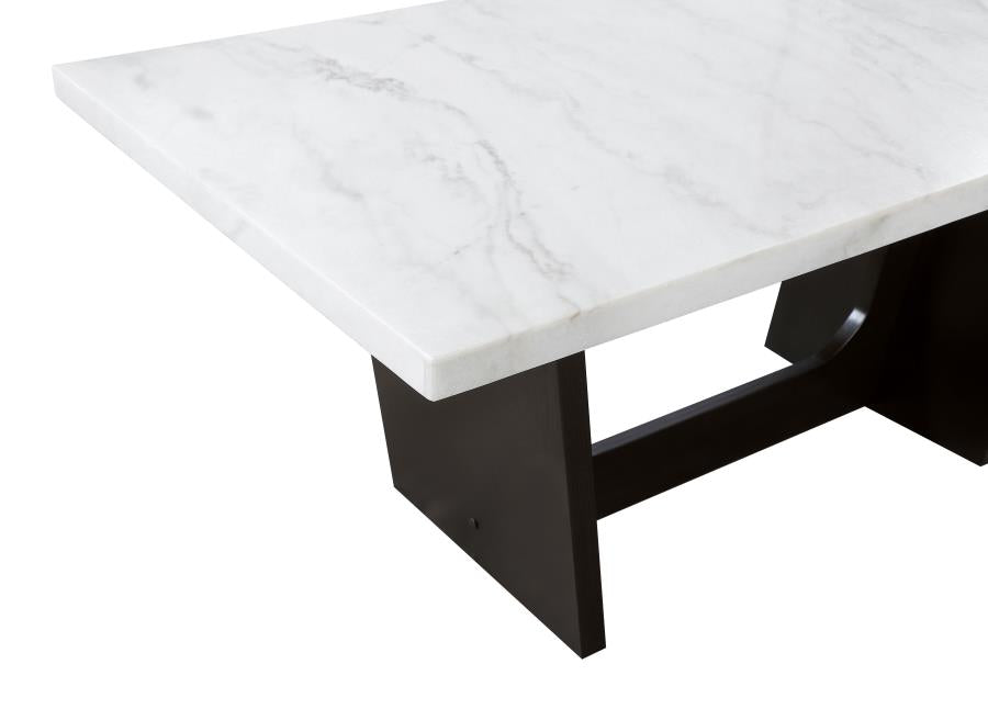 OSBORNE 72-INCH MARBLE TOP DINING TABLE RUSTIC ESPRESSO
