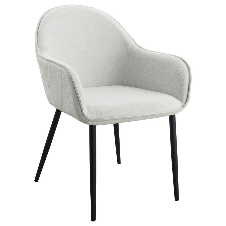 EMMA FABRIC UPHOLSTERED DINING ARM CHAIR FOG GREY (SET OF 2)
