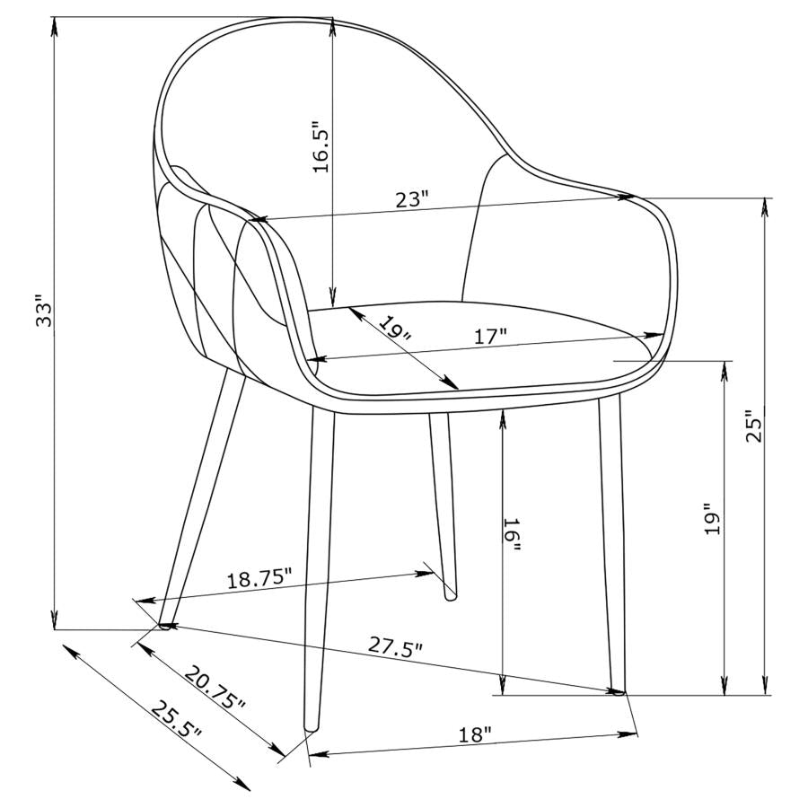 EMMA FABRIC UPHOLSTERED DINING ARM CHAIR FOG GREY (SET OF 2)