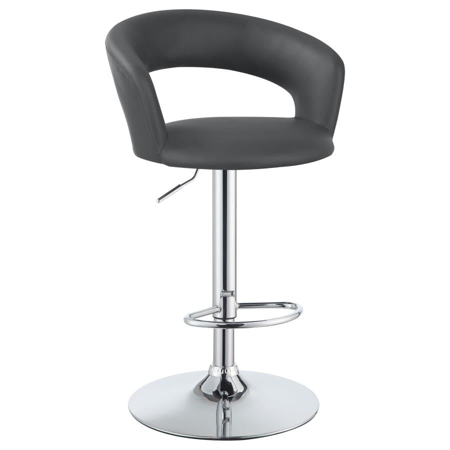 BARRAZA 29-INCH ADJUSTABLE HEIGHT BAR STOOL GREY AND CHROME