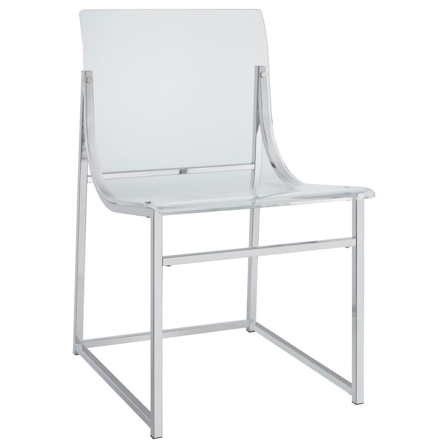 ADINO ACRYLIC DINING SIDE CHAIR CHROME (SET OF 2)