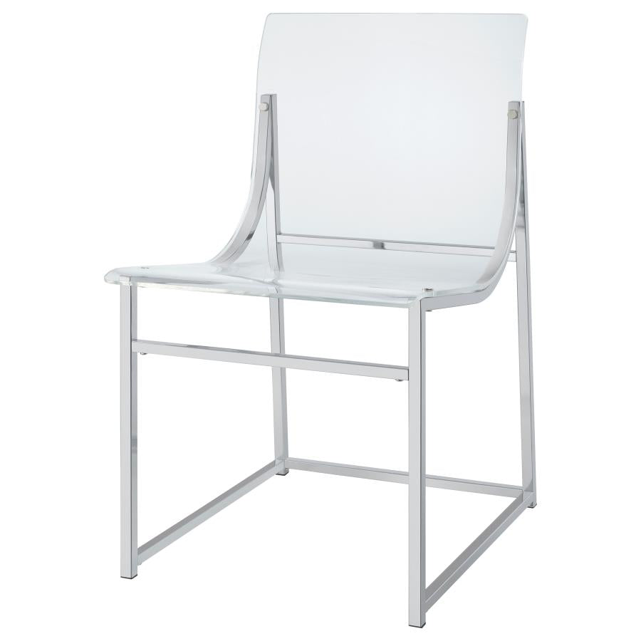 ADINO ACRYLIC DINING SIDE CHAIR CHROME (SET OF 2)