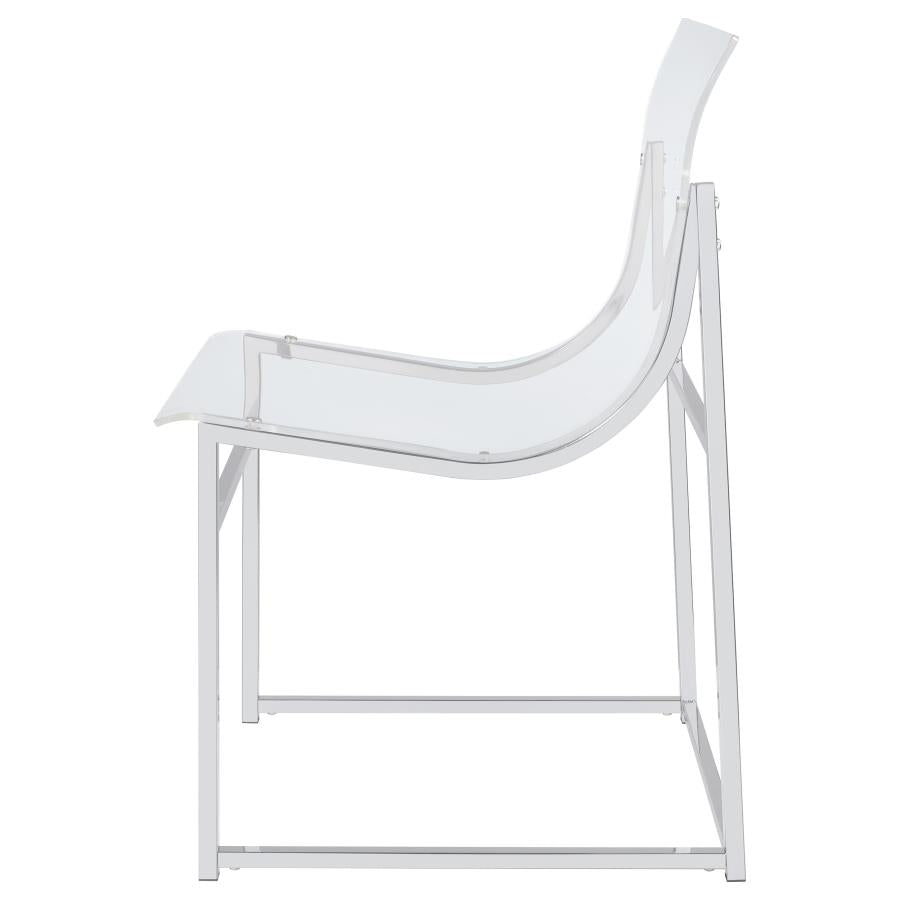 ADINO ACRYLIC DINING SIDE CHAIR CHROME (SET OF 2)
