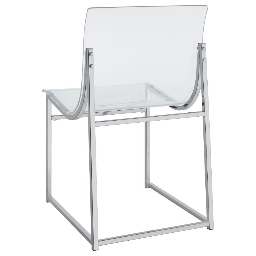 ADINO ACRYLIC DINING SIDE CHAIR CHROME (SET OF 2)