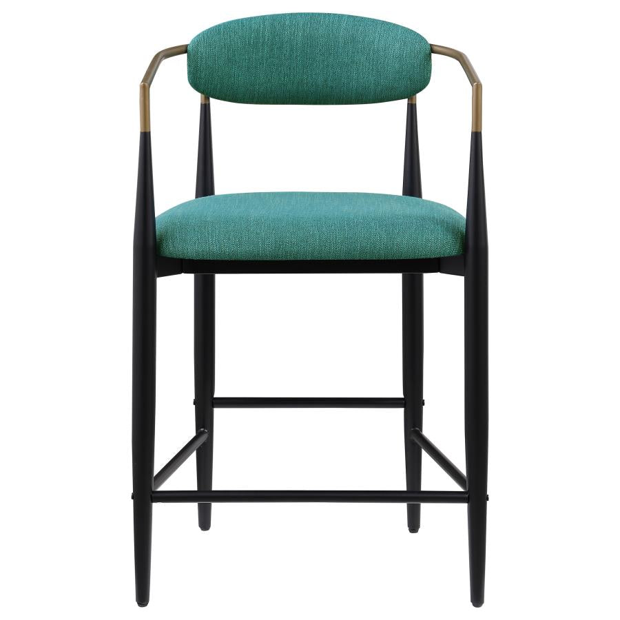 TINA FABRIC UPHOLSTERED COUNTER CHAIR GREEN (SET OF 2)