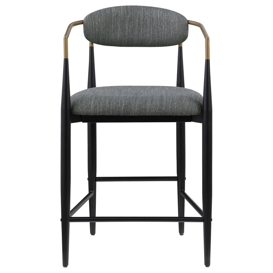 TINA FABRIC UPHOLSTERED COUNTER CHAIR DARK GREY (SET OF 2)