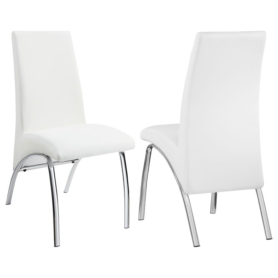BISHOP UPHOLSTERED DINING SIDE CHAIR WHITE (SET OF 2)