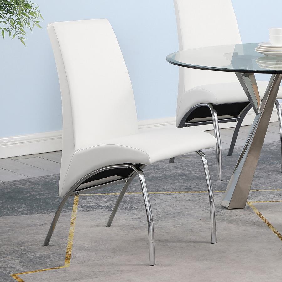 BISHOP UPHOLSTERED DINING SIDE CHAIR WHITE (SET OF 2)