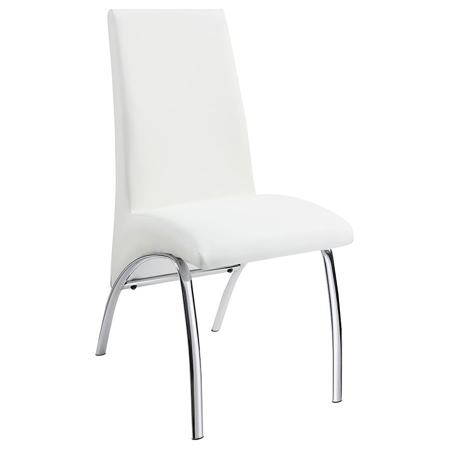 BISHOP UPHOLSTERED DINING SIDE CHAIR WHITE (SET OF 2)