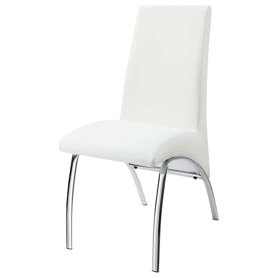 BISHOP UPHOLSTERED DINING SIDE CHAIR WHITE (SET OF 2)