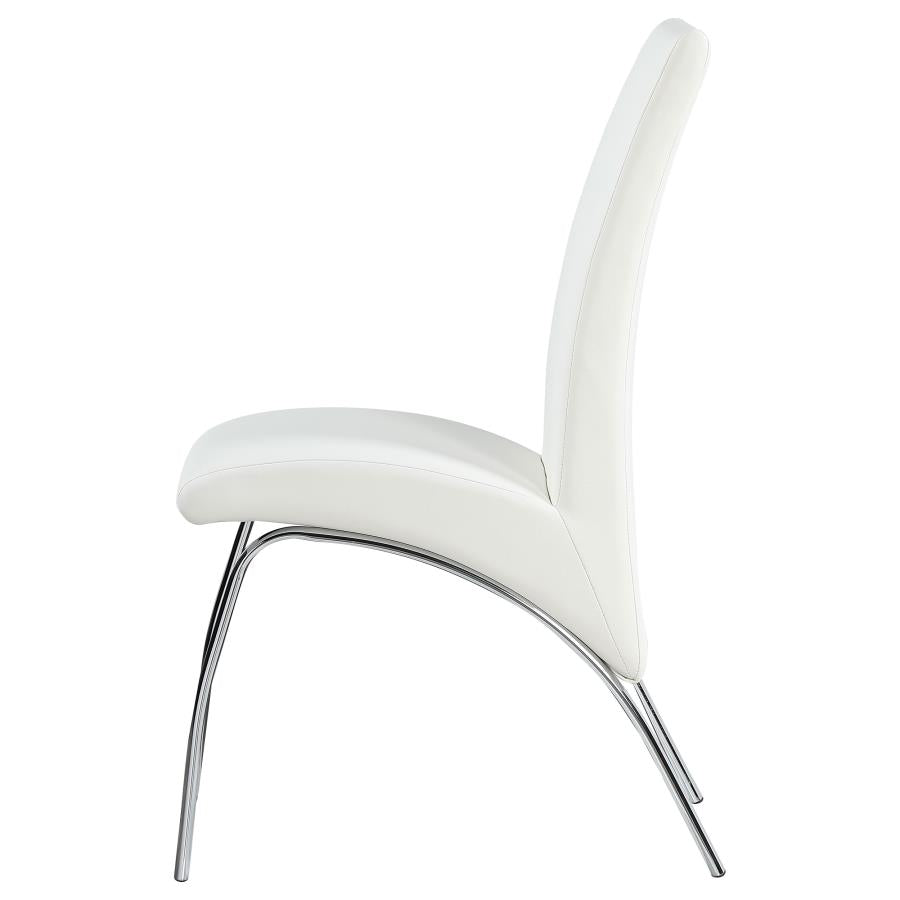 BISHOP UPHOLSTERED DINING SIDE CHAIR WHITE (SET OF 2)