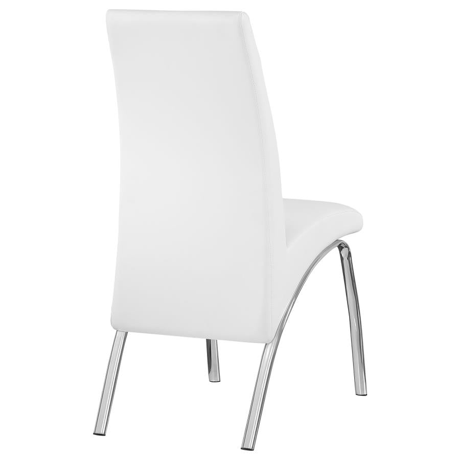BISHOP UPHOLSTERED DINING SIDE CHAIR WHITE (SET OF 2)