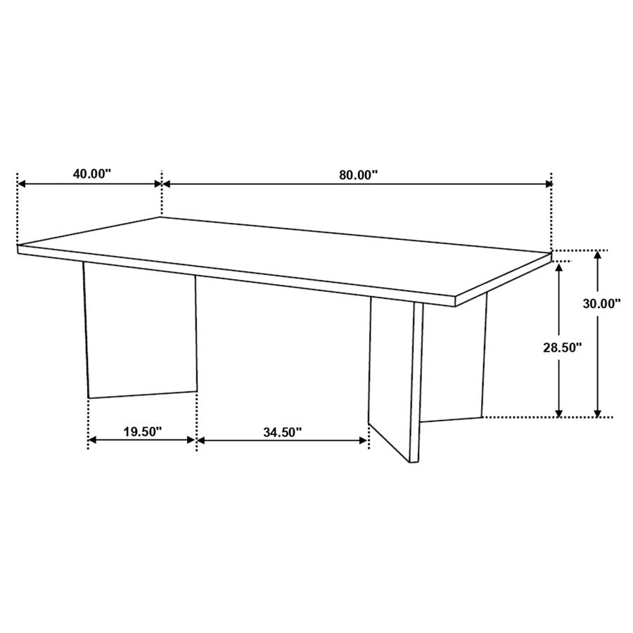 TYLER 80-INCH SOLID WOOD DINING TABLE MANGO BROWN