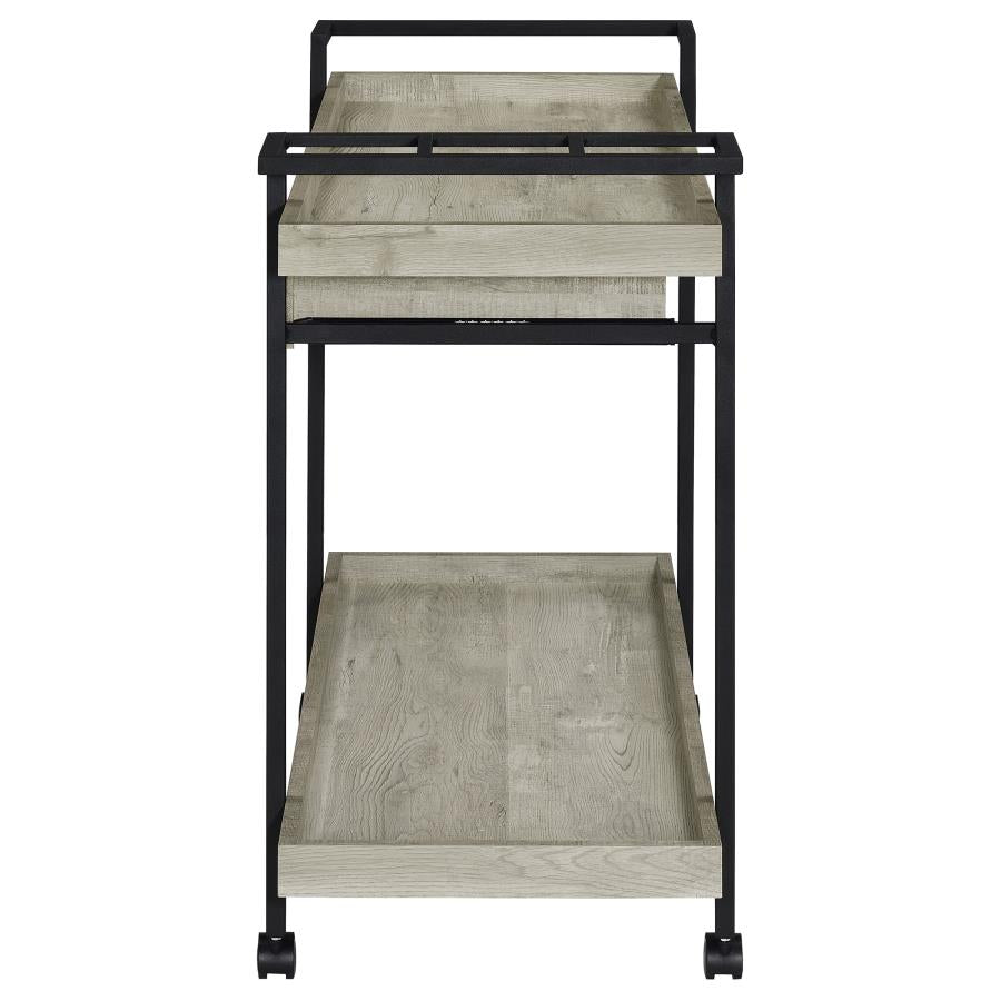 VENTURA 1-DRAWER ENGINEERED WOOD BAR CART GREY DRIFTWOOD
