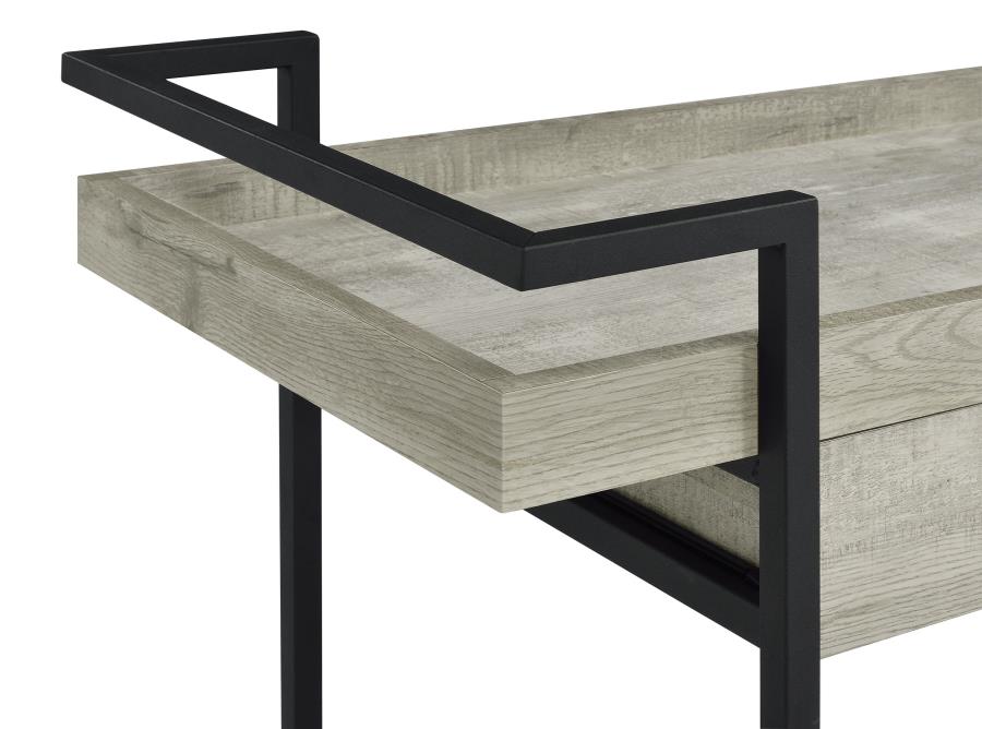 VENTURA 1-DRAWER ENGINEERED WOOD BAR CART GREY DRIFTWOOD