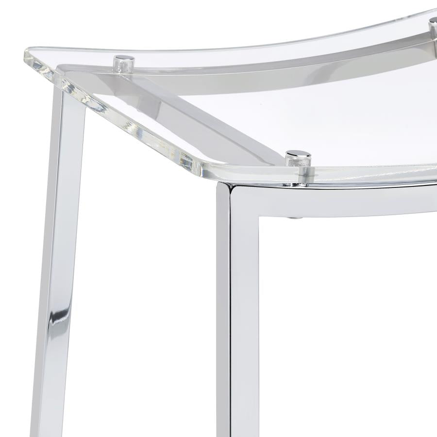 JOVANI ACRYLIC BACKLESS BAR STOOL CHROME (SET OF 2)