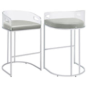 THERMOSOLIS CLEAR ACRYLIC BAR CHAIR CHROME (SET OF 2)