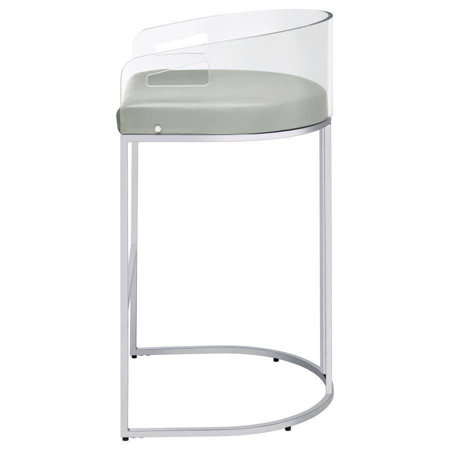 THERMOSOLIS CLEAR ACRYLIC BAR CHAIR CHROME (SET OF 2)