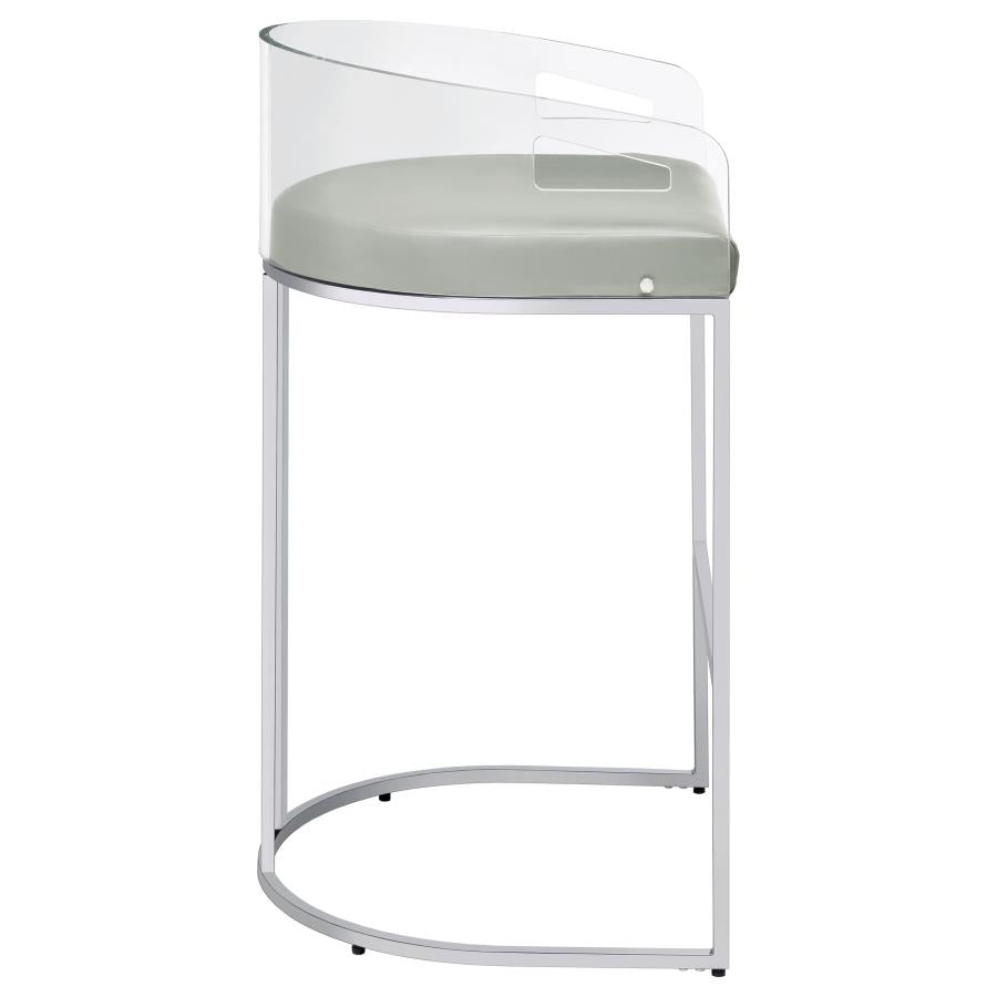 THERMOSOLIS CLEAR ACRYLIC BAR CHAIR CHROME (SET OF 2)