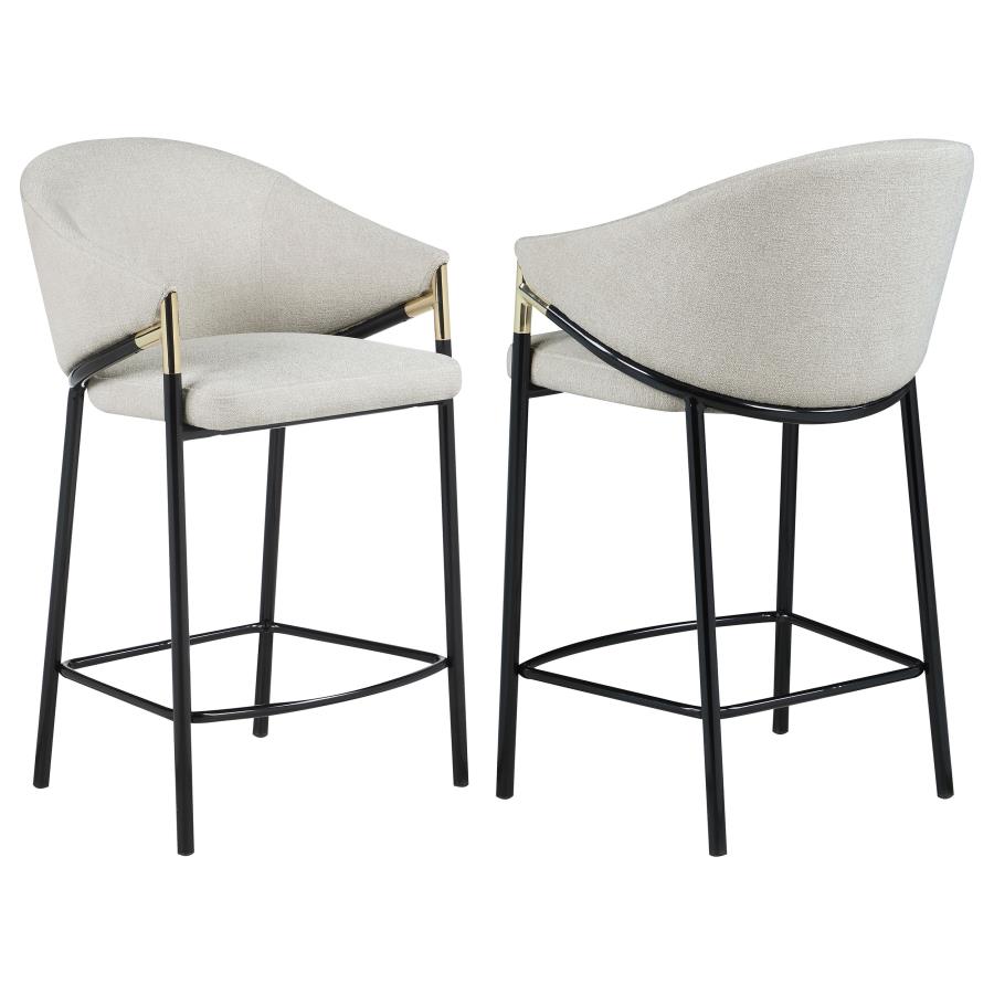 CHADWICK FABRIC UPHOLSTERED COUNTER CHAIR BEIGE (SET OF 2)