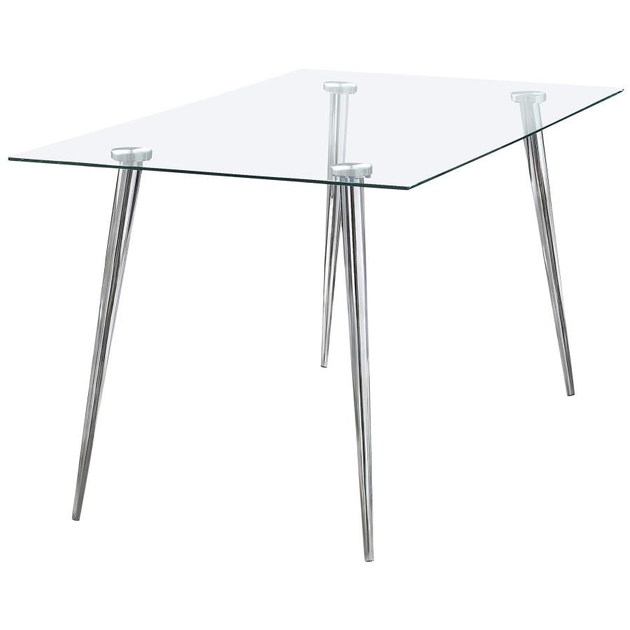 GILMAN RECTANGULAR 64-INCH GLASS TOP DINING TABLE