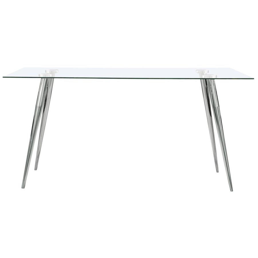 GILMAN RECTANGULAR 64-INCH GLASS TOP DINING TABLE