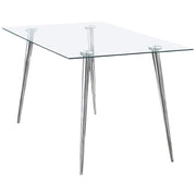 GILMAN RECTANGULAR 64-INCH GLASS TOP DINING TABLE