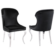 CHEYANNE UPHOLSTERED DINING SIDE CHAIR BLACK (SET OF 2)