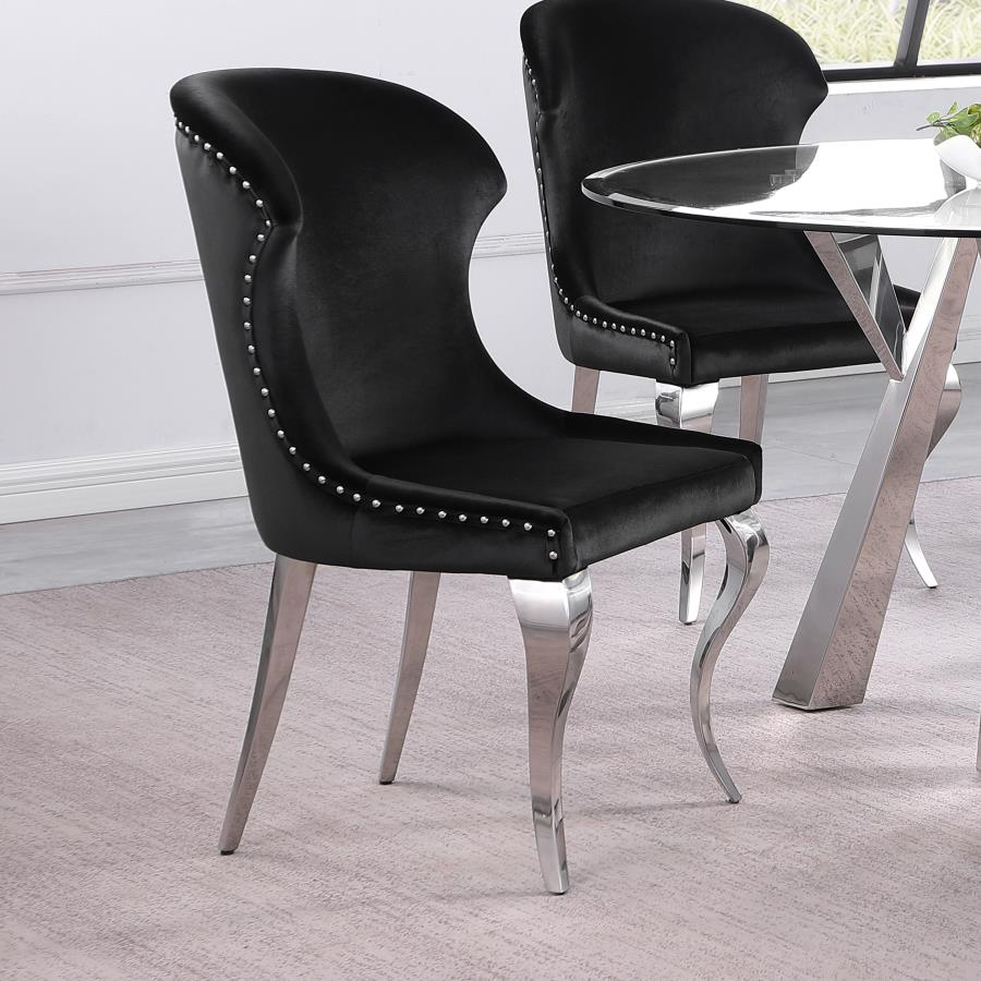 CHEYANNE UPHOLSTERED DINING SIDE CHAIR BLACK (SET OF 2)