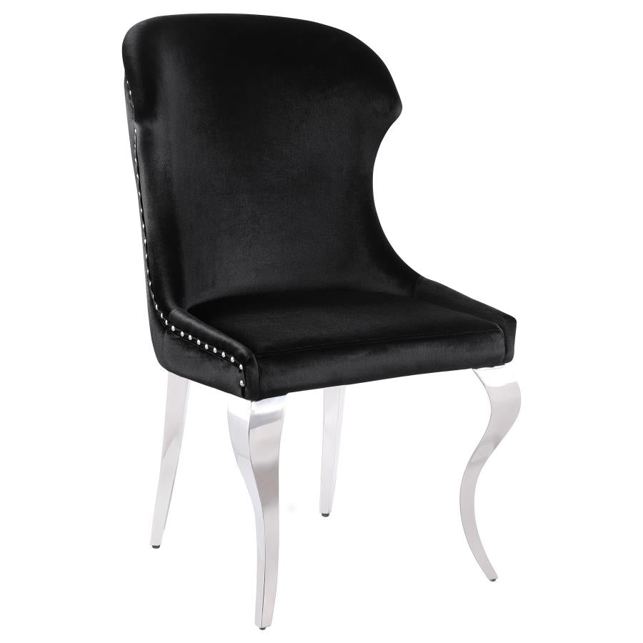 CHEYANNE UPHOLSTERED DINING SIDE CHAIR BLACK (SET OF 2)
