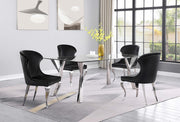 ALAIA ROUND 51-INCH CLEAR GLASS TOP DINING SET