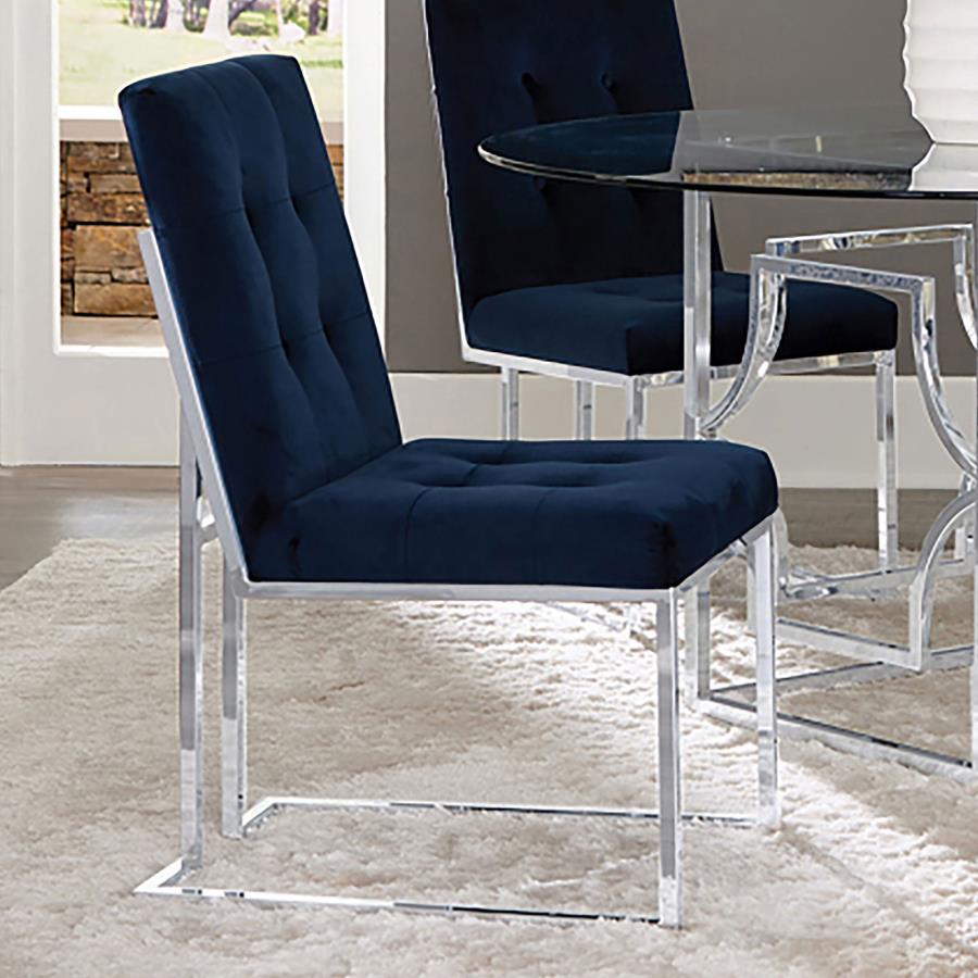 CISCO VELVET UPHOLSTERED DINING SIDE CHAIR (SET OF 2)