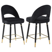LINDSEY VELVET UPHOLSTERED COUNTER CHAIR BLACK (SET OF 2)