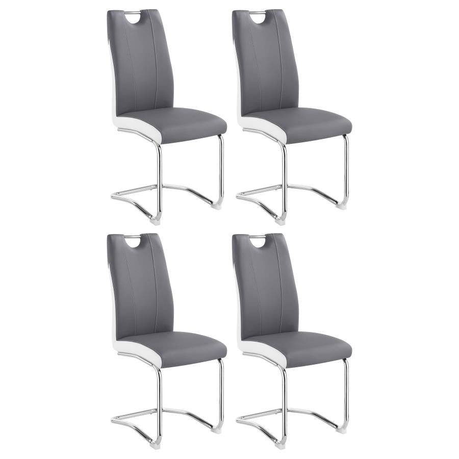 BROOKLYN UPHOLSTERED DINING SIDE CHAIR GREY (SET OF 4)