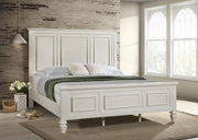 SANDY BEACH WOOD PANEL BED CREAM WHITE