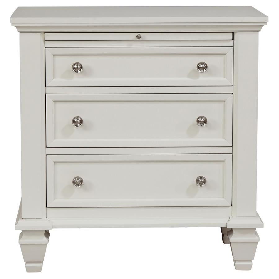 SANDY BEACH 3-DRAWER NIGHTSTAND CREAM WHITE