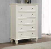 SANDY BEACH 5-DRAWER BEDROOM CHEST CREAM WHITE