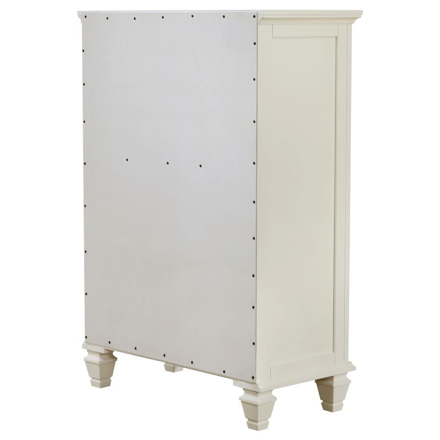 SANDY BEACH 5-DRAWER BEDROOM CHEST CREAM WHITE