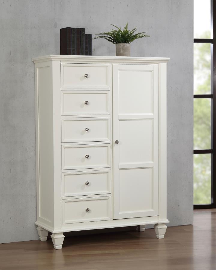 SANDY BEACH 8-DRAWER DOOR CHEST CREAM WHITE