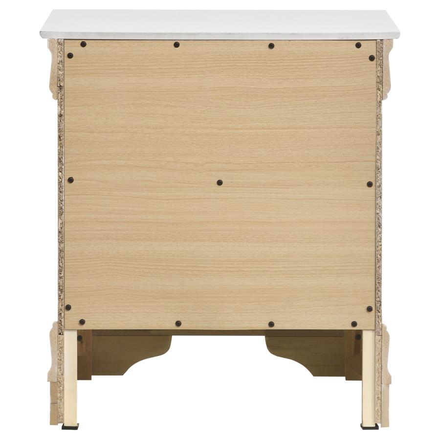 LOUIS PHILIPPE 2-DRAWER NIGHTSTAND BEDSIDE TABLE WHITE