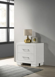 JESSICA 2-DRAWER NIGHTSTAND SNOW WHITE WITH PANEL