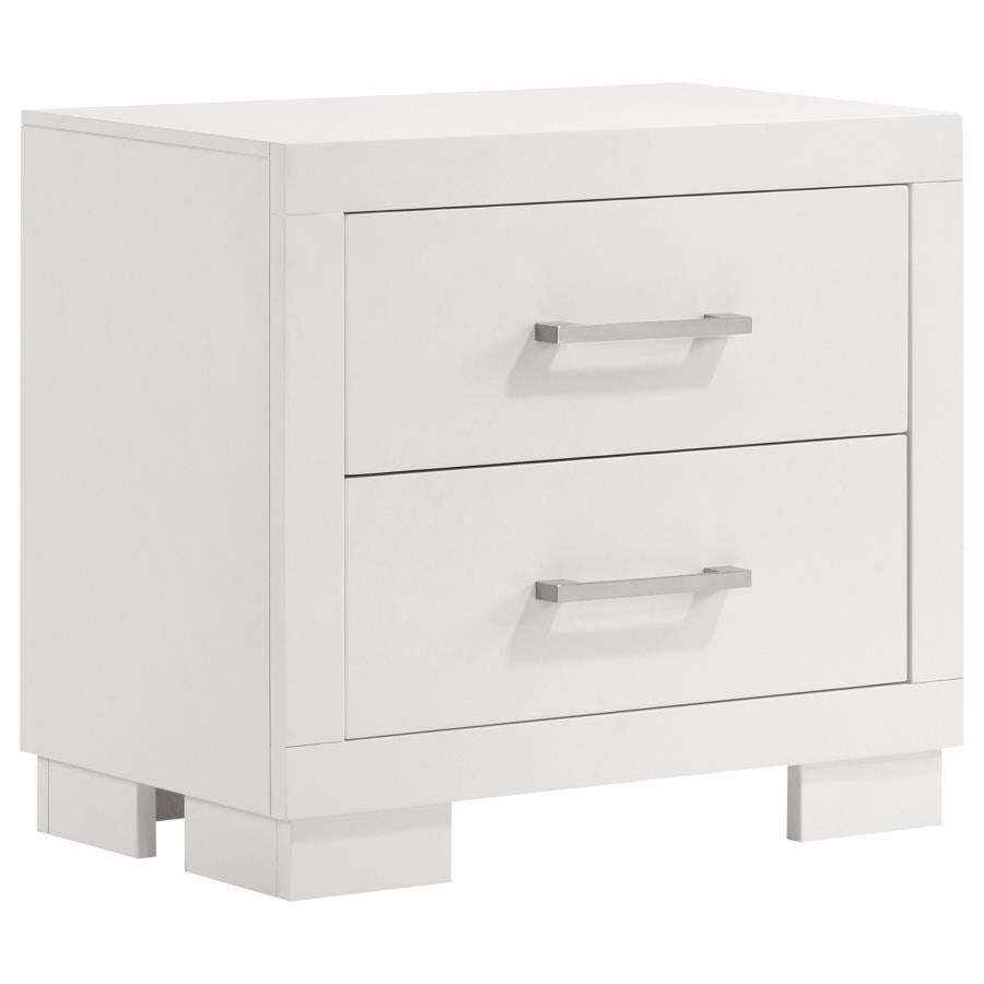 JESSICA 2-DRAWER NIGHTSTAND SNOW WHITE WITH PANEL