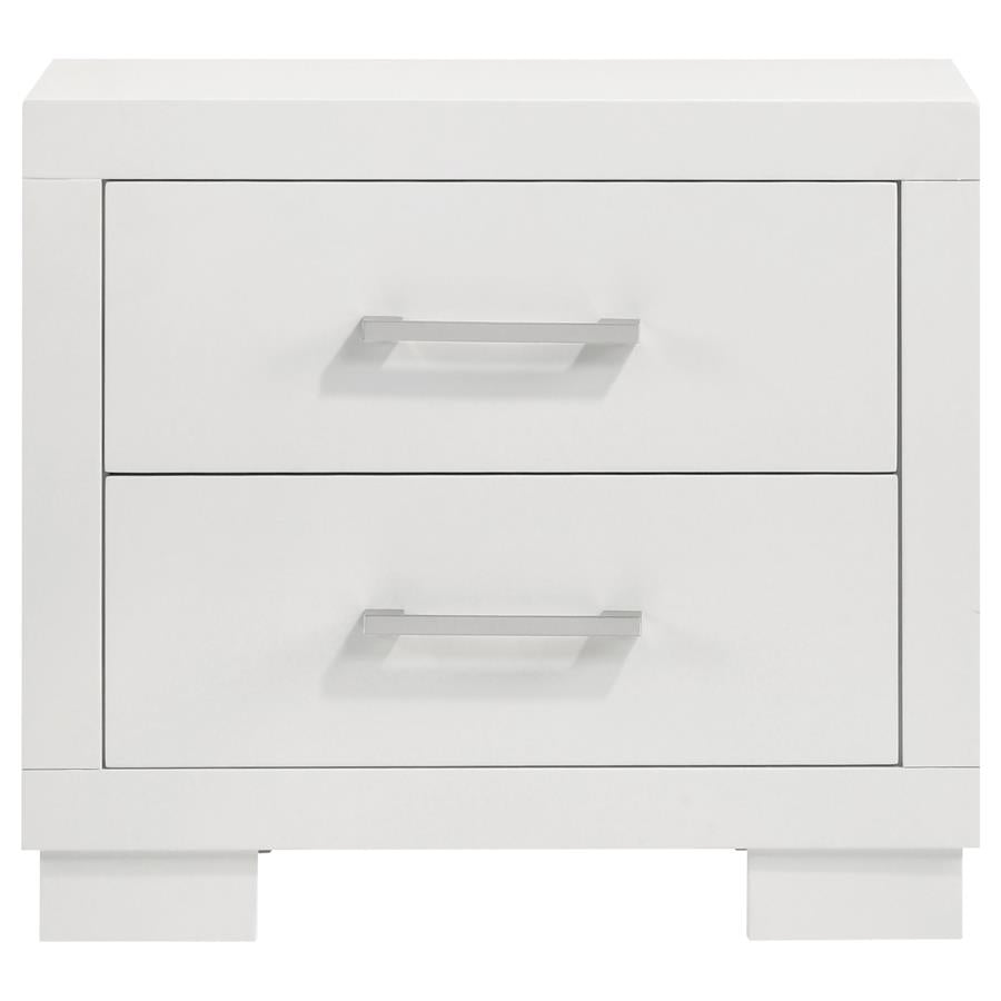 JESSICA 2-DRAWER NIGHTSTAND SNOW WHITE WITH PANEL