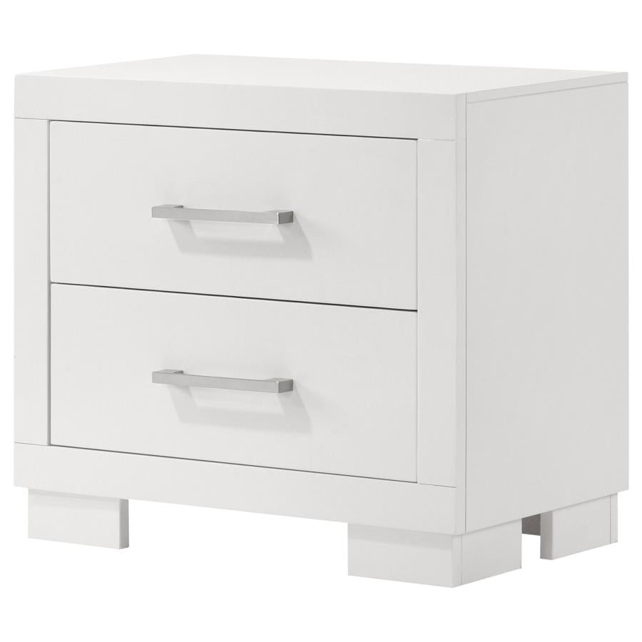 JESSICA 2-DRAWER NIGHTSTAND SNOW WHITE WITH PANEL